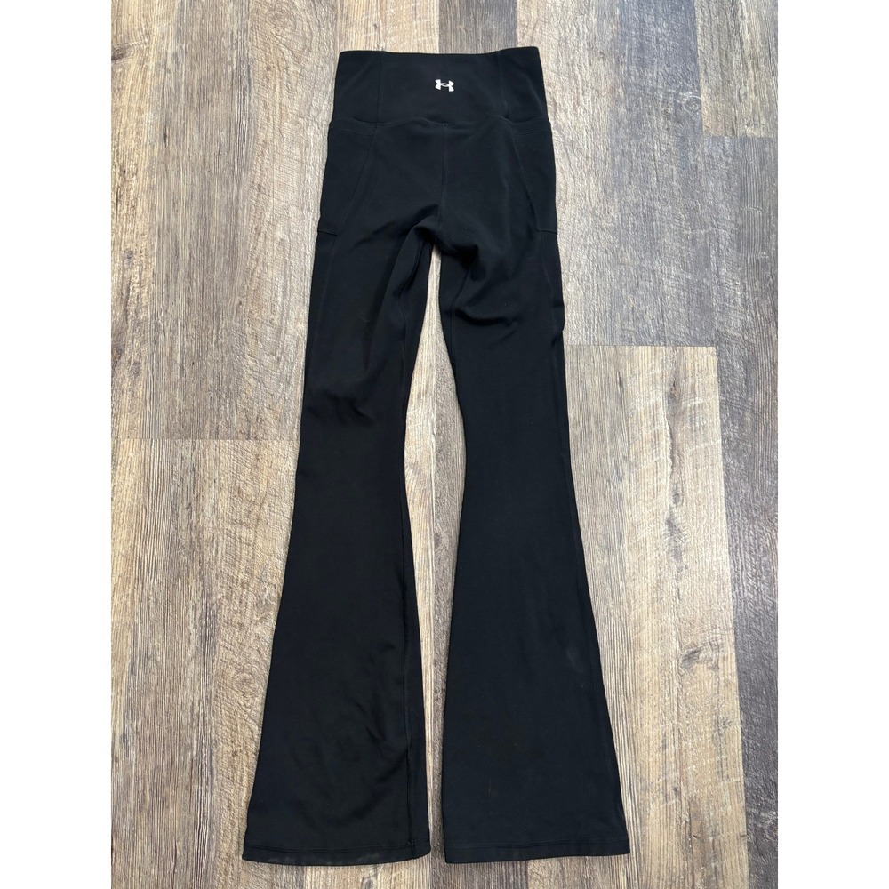 Under Armour Womens‎ Black High Waisted Flare Leggings Yoga Pants XS Pockets - Picture 6 of 6